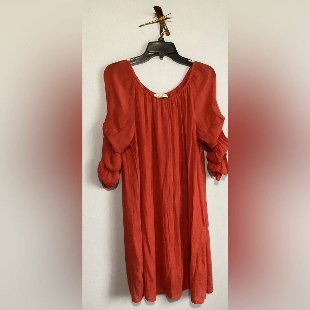 Indigo Rose Dress 1X Sienna 3/4 ruched sleeves Flaw